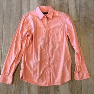 Banana Republic Dillon Shirt Womens S Pink Coral Long Sleeve Button-Up